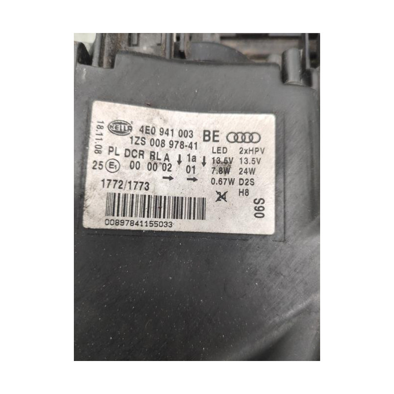 Optique avant principal gauche (feux)(phare) AUDI A8 2 Photo n°1