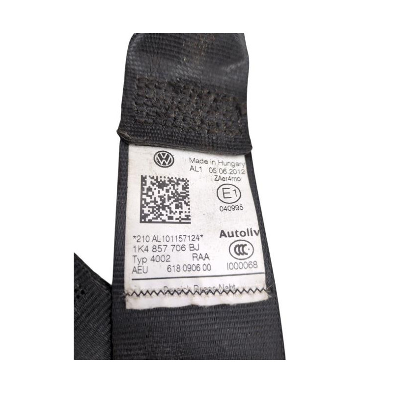 Ceinture avant droit VOLKSWAGEN GOLF 6 Photo n°1