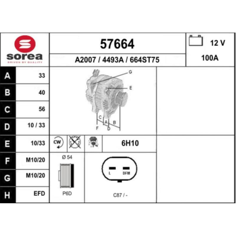 Alternateur OPEL MERIVA B Photo n°1