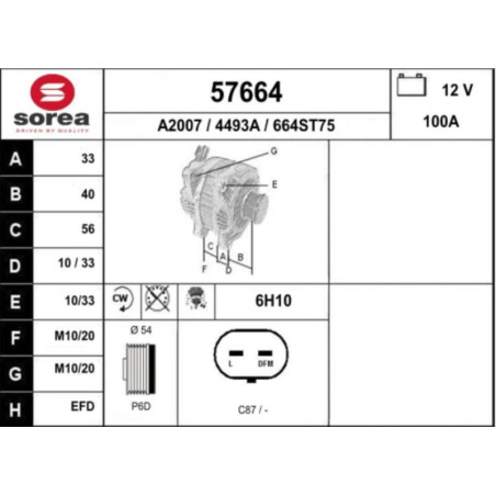 Alternateur OPEL MERIVA B