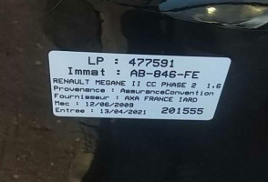 Vase de lave glace RENAULT MEGANE 2