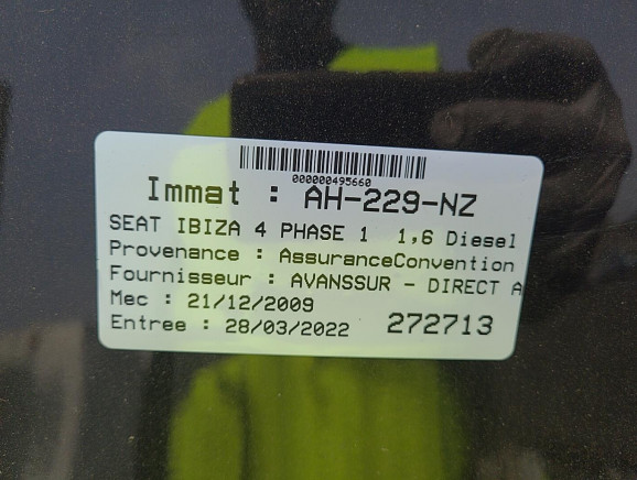🇫🇷 PARE-SOLEIL DROIT SEAT IBIZA IV Phase 1 (6J) 2008-2012